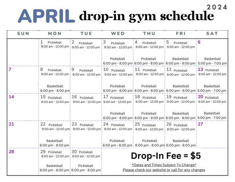 Drop-In Schedule (11)